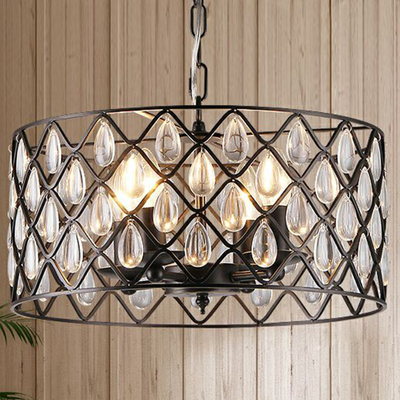 Lustre tambour 4 lumières de style bougie Tabyana