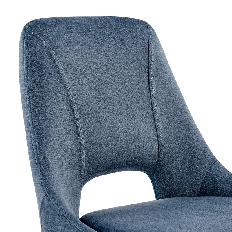 Chaise d'appoint en velours acier, Bleu