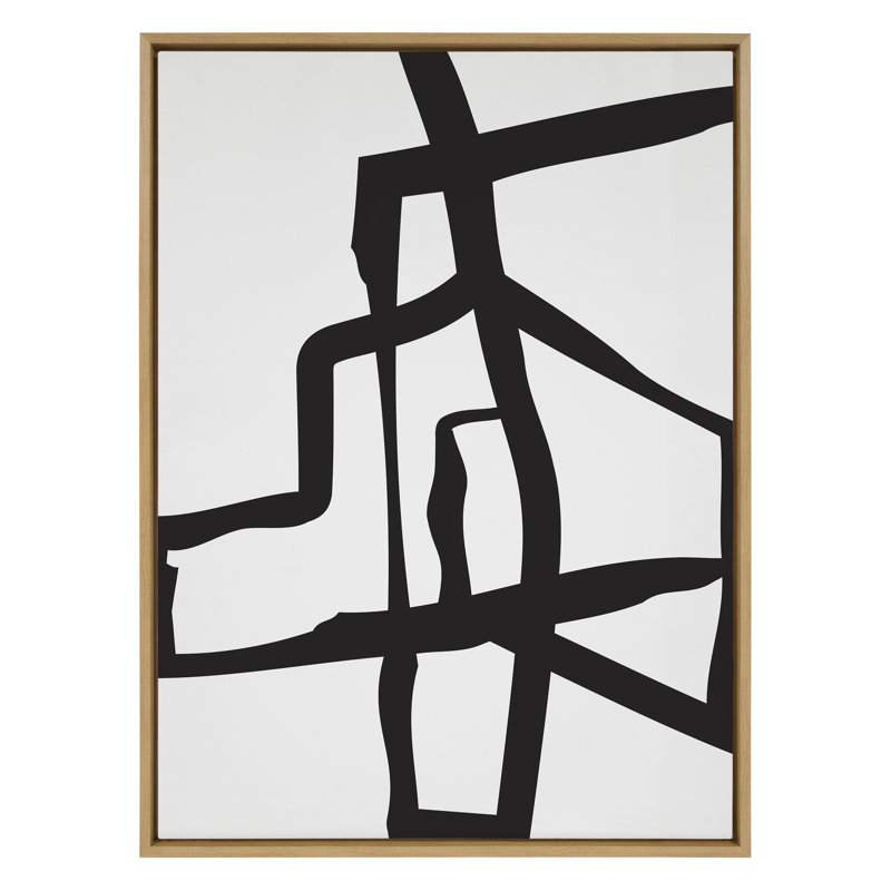 Reproduction d'art sur toile encadrée audacieuse et abstraite noire par The Creative Bunch Studio, H 41,5 po x l 31,5 po