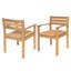 Ensemble de 2 chaises de jardin rustiques en bois d'acacia et osier
