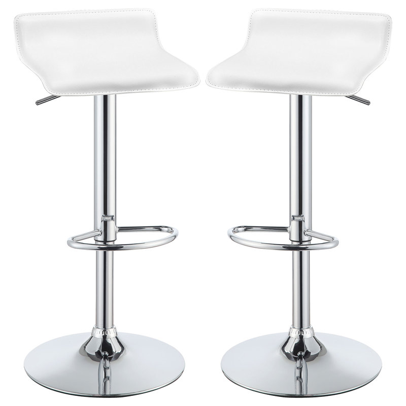 Tabouret de bar pivotant à hauteur réglable Akeiya, Blanc