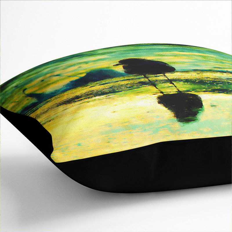 Seagull upon the Beach Scatter Cushion, 40cm H x 40cm W x 15cm D, Black