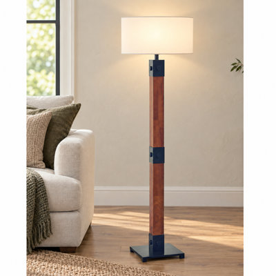 Lodge 61"H Hardwood Iron Floor Lamp