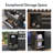 Akoah 5-Piece Modular Outdoor Kitchen Island with Grill, Refrigerator, Sink, Side Griddle, Dual Side Burners and Charcoal Tray