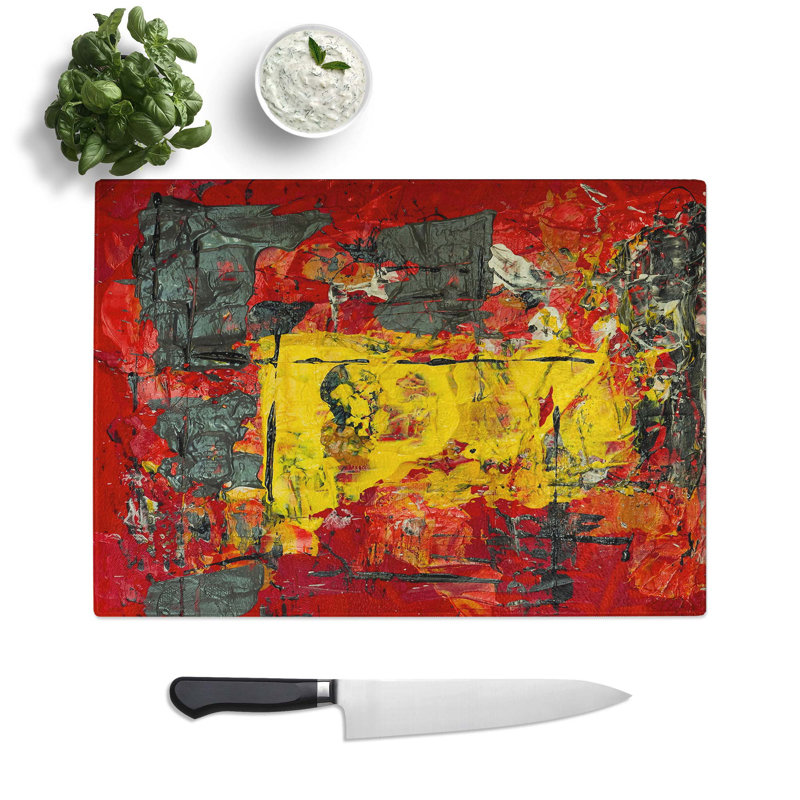 Tempered Glass Art Painting Vol.134 Chopping Board, 39 cm W x 28.5 cm L