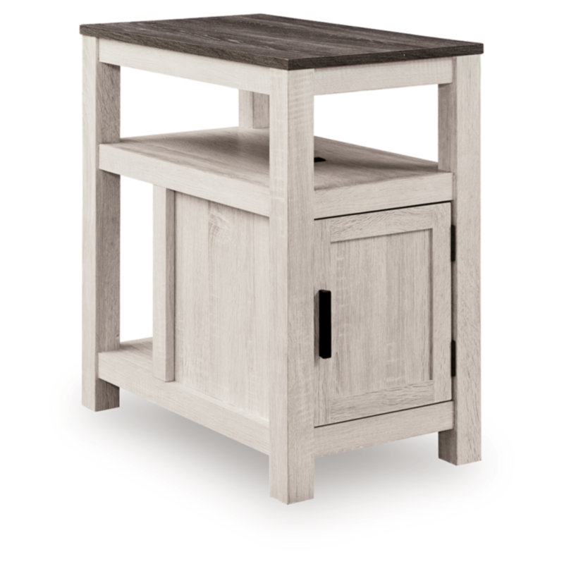 Fendenmore Chairside End Table, White, Gray