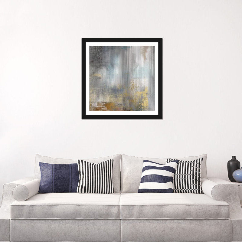 "Misty Sky II" par Nan, reproduction d’art, Blanc, H 24 po x l 24 po x p 1 po, Papier encadré noir