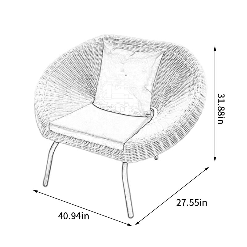 Chaise longue d'extérieur en osier Braien