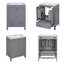 Meuble-lavabo de 48 po avec lavabo intégré, armoire de rangement, portes à fermeture en douceur, tiroirs compartimentés et tablettes à deux niveaux, gris-1905040855