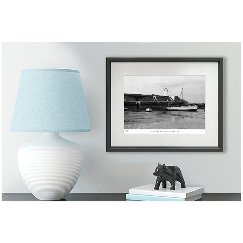 New Quay, The Lighthouse 1936 by Francis Frith - Single Picture Frame Print, 40cm H x 50cm W x 2.3cm D