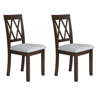 Luxury Upholstered Dining Room Chairs Set Of 2, Plush Padded Seats And Backrests, Elegant Modern Style, Gray Linen Fabric