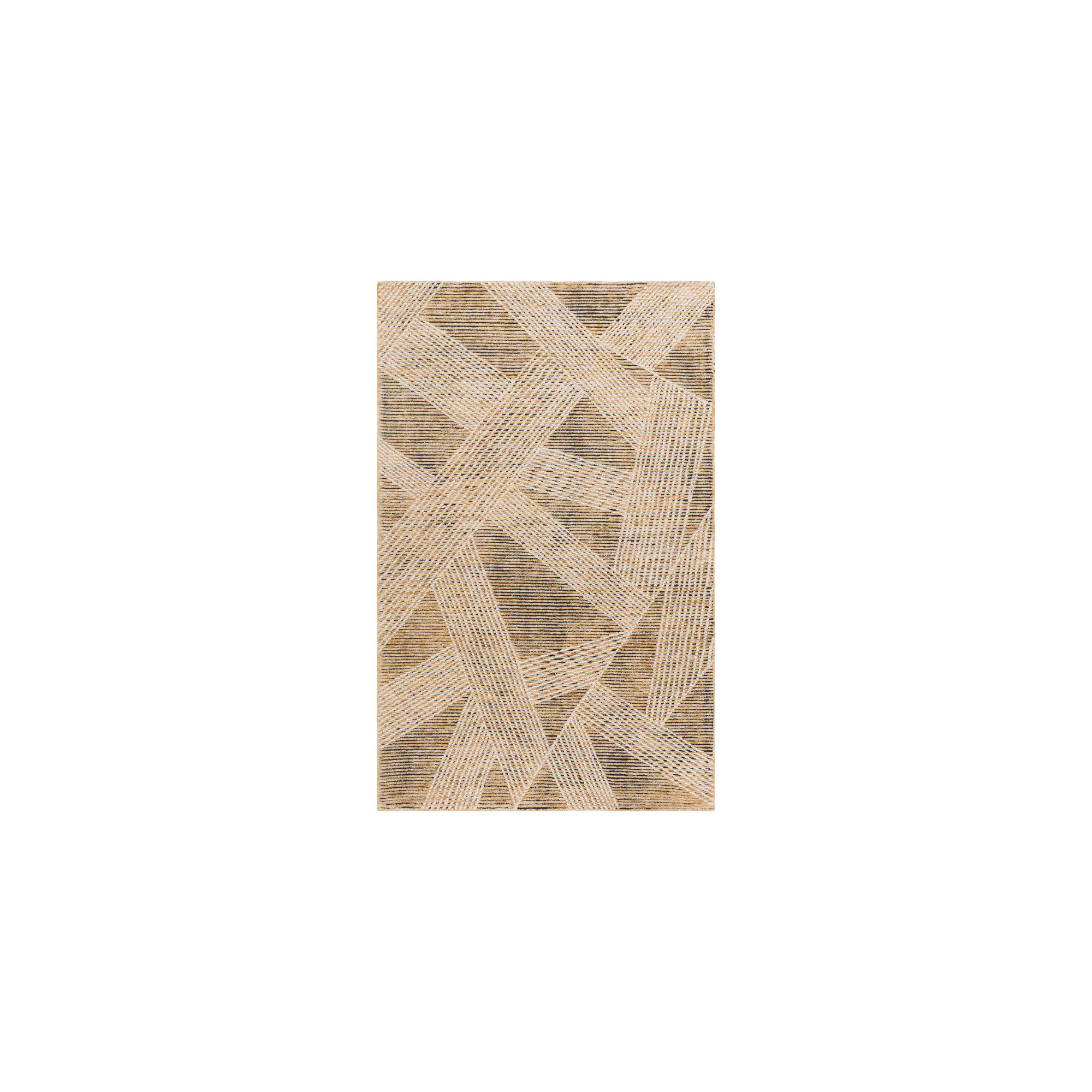 Ebony Hand Tufted Wool Abstract Indoor Rug, Rectangle 4' x 6'