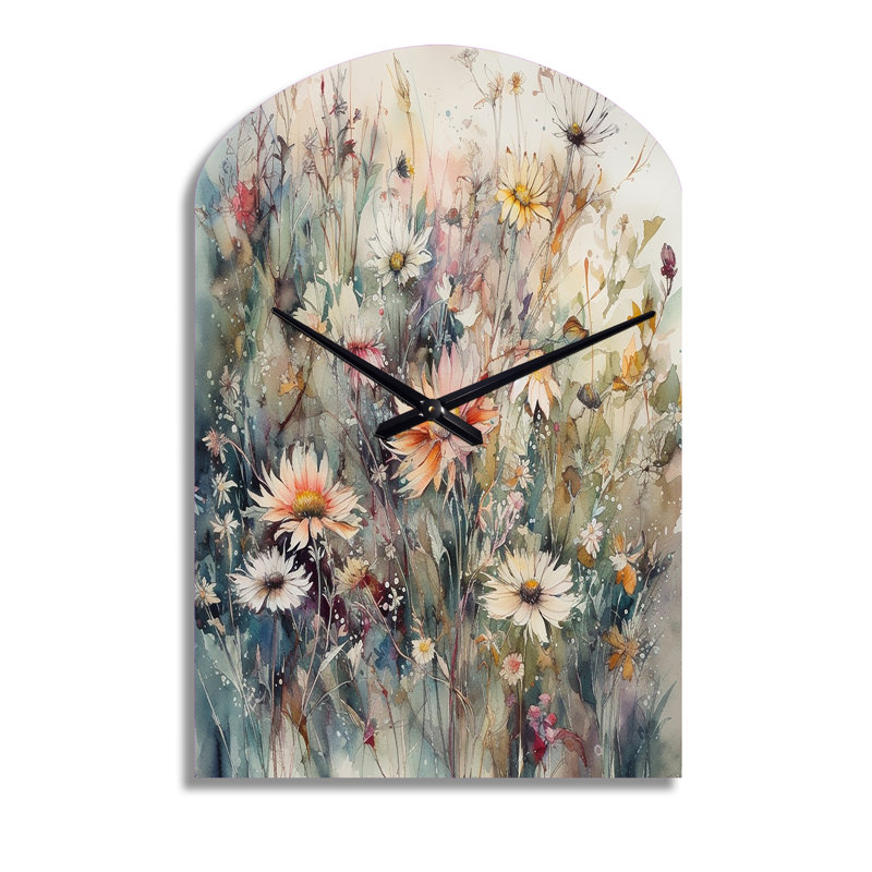 Horloge murale 3D orange et verte Daisy Tranquility, Grand