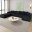 Canapé modulaire modulaire en forme de U, grand canapé convertible 8 pièces avec repose-pieds, chaise longue et lit surdimensionnés, revêtement en velours côtelé de luxe, aucun assemblage requis-807882887