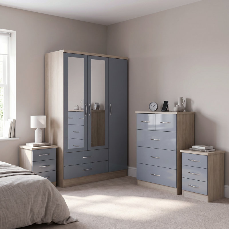 Cascio 4 Piece Bedroom Set, Grey