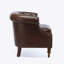Chaise d'appoint capitonnée en similicuir brun avec garniture cloutée