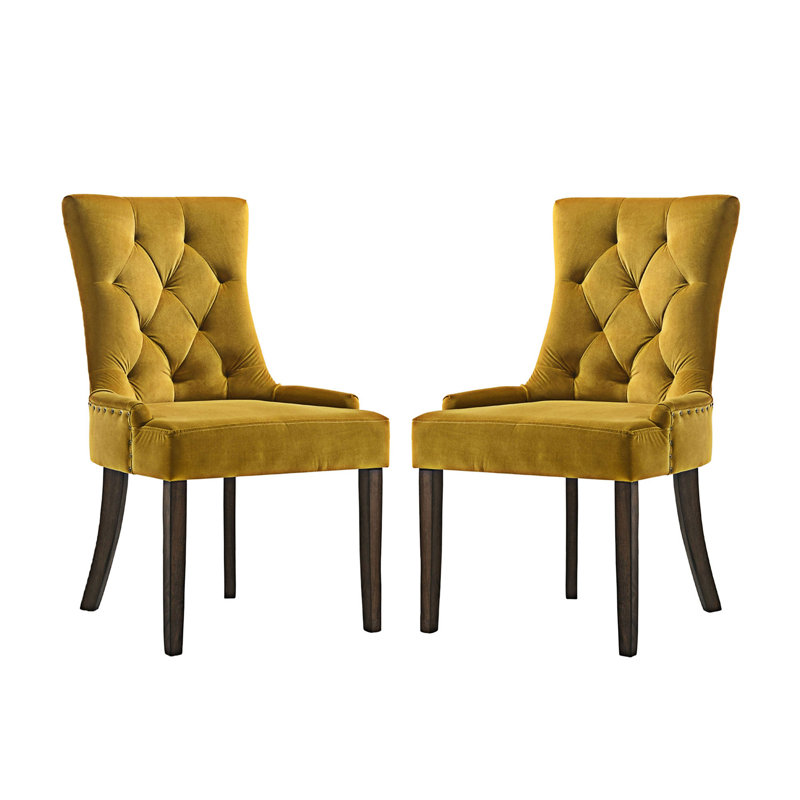 Chaise d'appoint rembourrée (ensemble de 2), Jaune