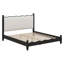 Lit plateforme en bois avec tête de lit tapissier, cadre de lit de style rétro avec tête de lit ondulée-996294138-996294139