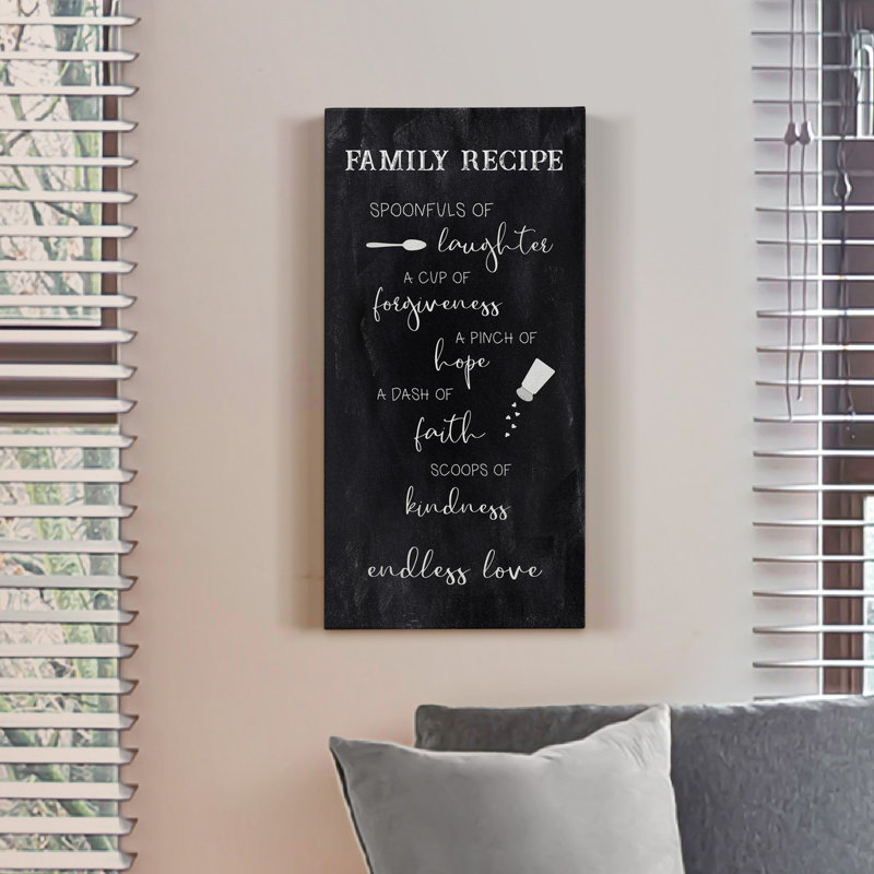 Family Recipe - Impression sur toile tendue, H 16 po x l 8 po x P 1 po