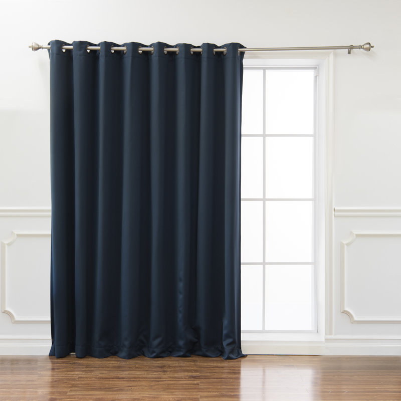 Lucca Solid Fire Retardant Blackout Grommet Single Curtain Panel, 100" W x 96" L, Dark Chocolate