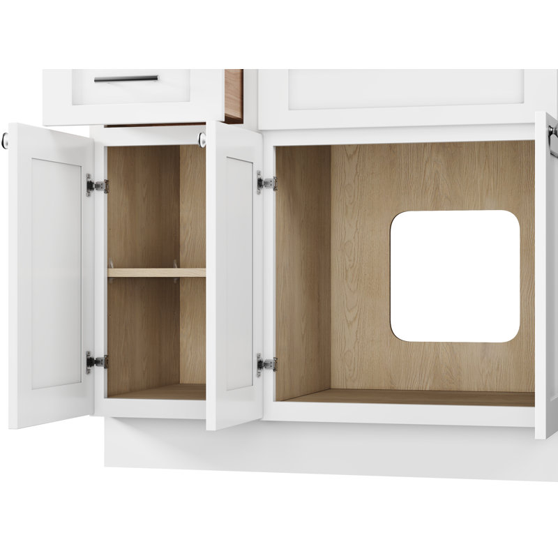 Meuble-lavabo simple 63 po Disar, Blanc