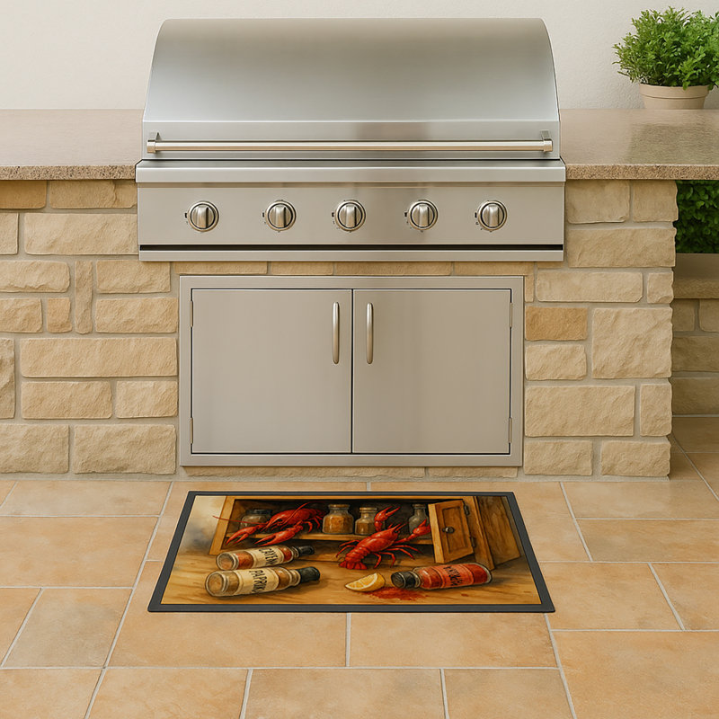 Crawfish and Spice Rack Doormat, 18" W x 27" L