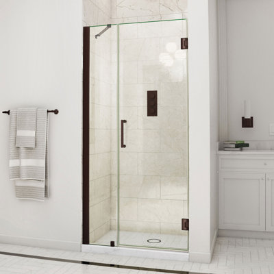 DreamLine Unidoor 36 - 37 inch W x 72 inch H Frameless Hinged Shower Door with Support Arm in Oil Rubbed Bronze