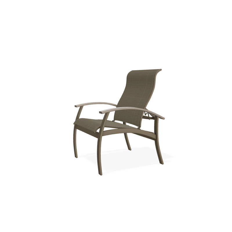 Chaise de patio Askar, Désert, Tweed Sunbrella® brun, Bois de plage texturé