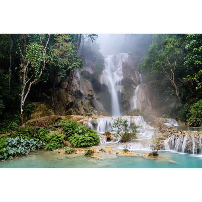 Kuang Si Falls Basin - Wrapped Canvas Print, 30cm H x 46cm W x 3.8cm D