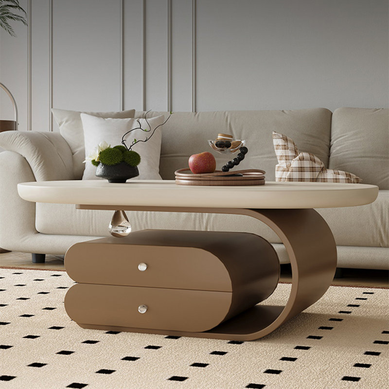 oval coffee table, 16.1" H x 51.2" L x 27.6" W