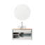 Meuble-lavabo mural 36 po Modern Minimalist: tiroir double + porte simple, armoire bleue, plateau en bois massif, lavabo rond et miroir