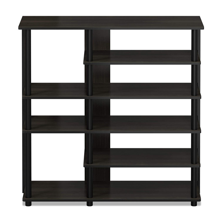 13.3 H 12-Pair 1-Tier Gray Plastic Shoe Rack, Dark Gray