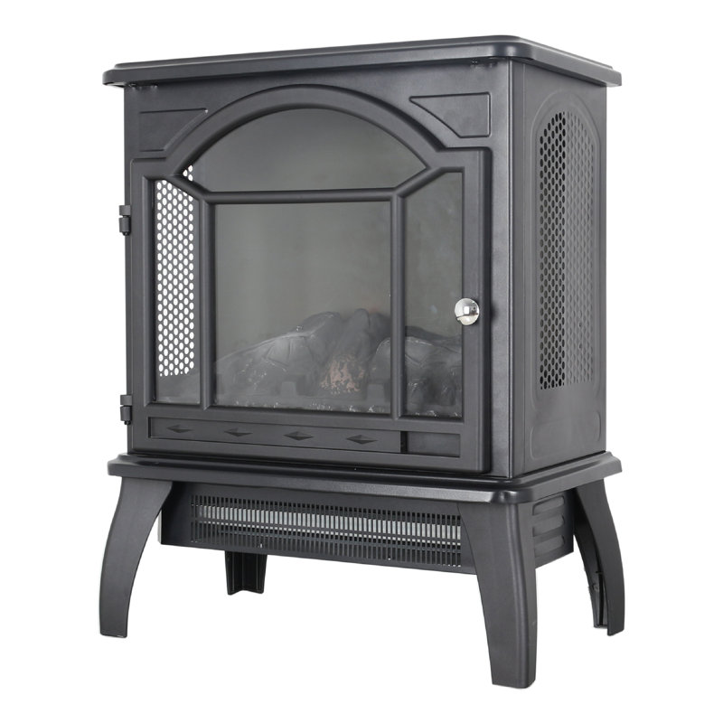 Electric Infrared Quartz Fireplace Stove 18" - 3D Flame, 1500W, 5000 /H, Remote Controlled, Portable, Compact Design 18 Inch 4 Adjustable Brightness, /Ul , Safe Heating
