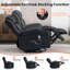 Fauteuil inclinable noir pivotant avec massage, soutien lombaire et porte-gobelets