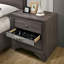 Table de chevet 3 tiroirs en bois avec boutons ronds en nickel