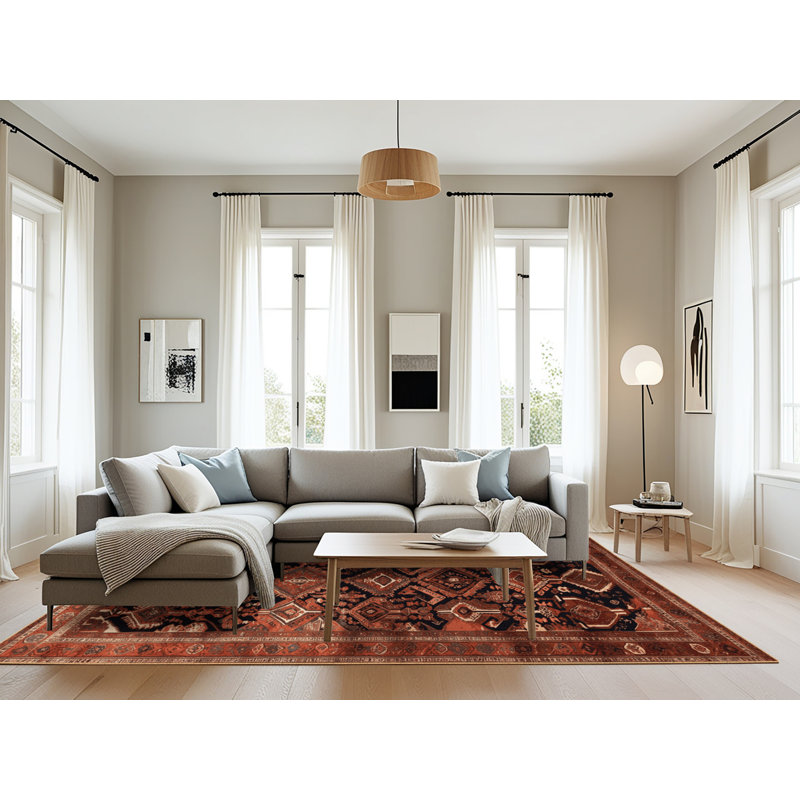 Tapis brun lavable à la machine, Rectangulaire 8 pi x 10 pi