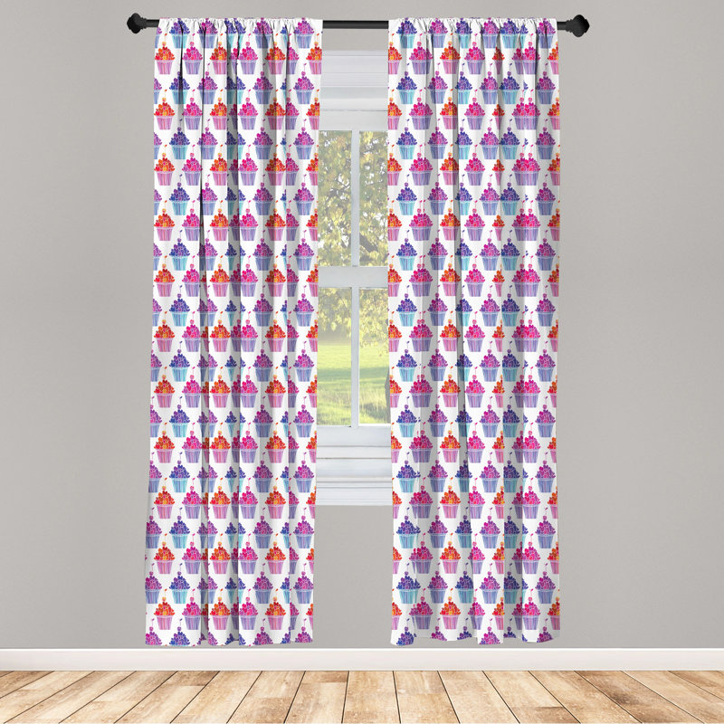 Cupcake Semi-Sheer Rod Pocket Curtain Panels, 28" x 95"