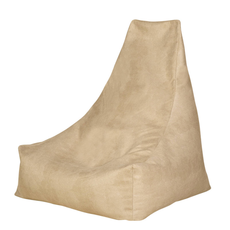 Faux Leather Refillable Bean Bag Lounger, Ivory