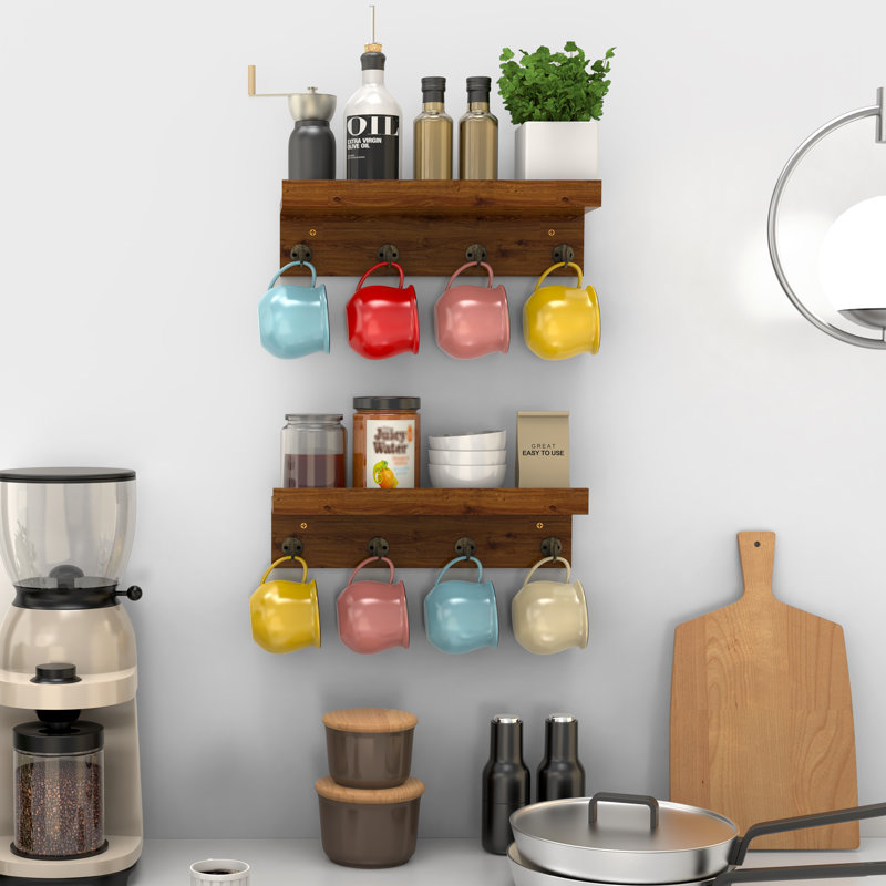 Asavira Solid Wood Wall Organizer with Key Hooks