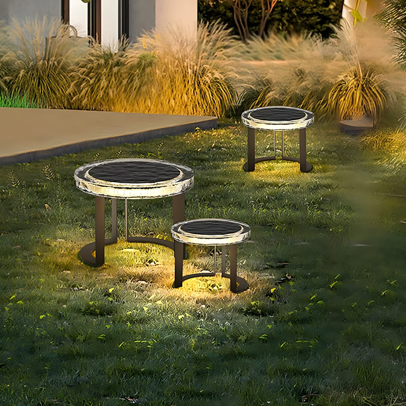 Solar Powered Integrated LED Floor Lamp End Table (set of 2), 2/pack