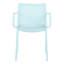 Ensemble de 4 fauteuils empilables modernes en plastique, résistants aux intempéries, dossier ergonomique à lattes, coloris bleu, montage facile. Parfait pour accueillir des invités à la dernière minute. 4 fauteuils avec grande capacité de charge et antidérapants.