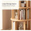 Tablette d'angle, tour de bibliothèque rotative en bois massif avec roulettes-137746736