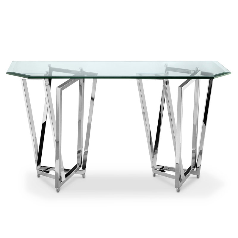 50'' Glass Top Console Table