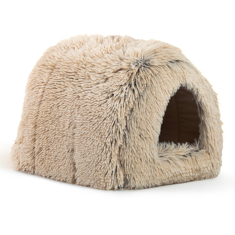 Housse de igloo pour chat poils longs, Taupe