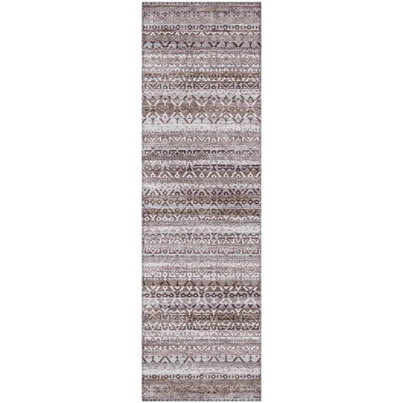Premium Machine Washable Mayfield AMF2101 Striped Rug, 1'8" x 2'6", Blue