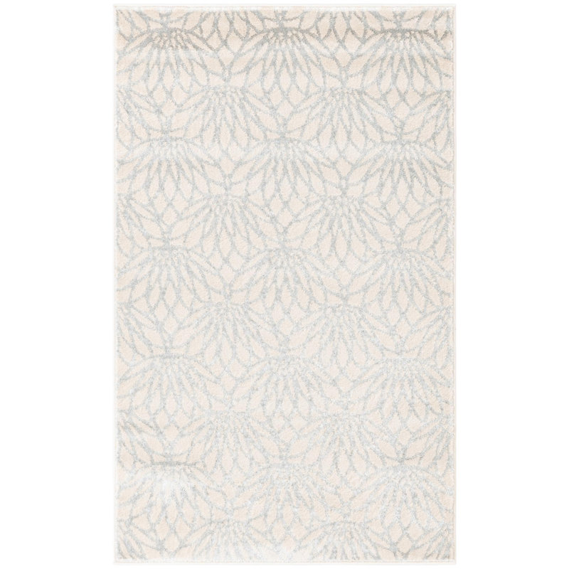 Tapis contemporain blanc cassé Alyciana, Rectangle 3 pi 3 po x 5 pi 3 po