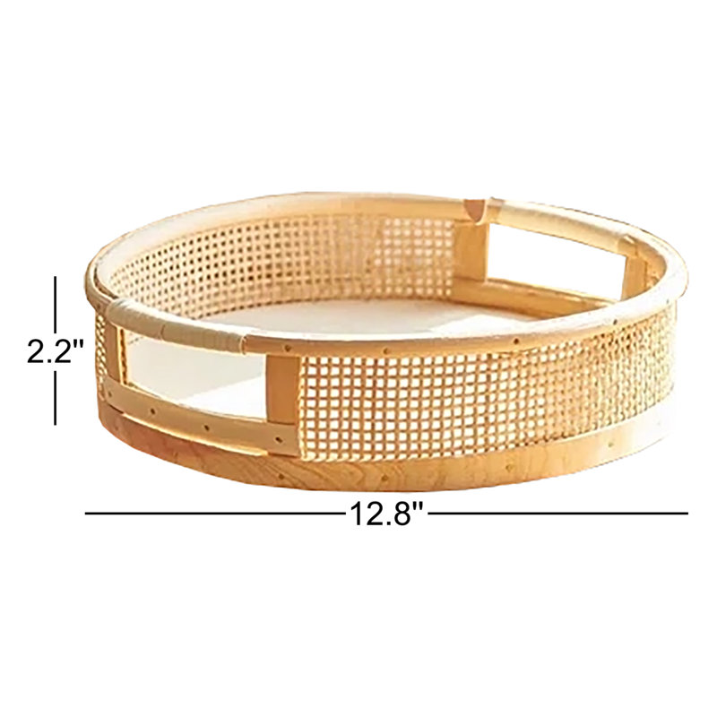 Plateau en bambou Auryanna, H 2,2 po x l 12,8 po x P 12,8 po
