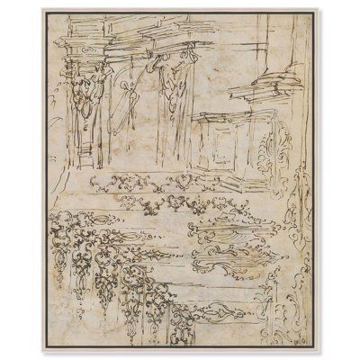Ornament and Architecture 1710 Canvas Classic Sketches by Art Remedy