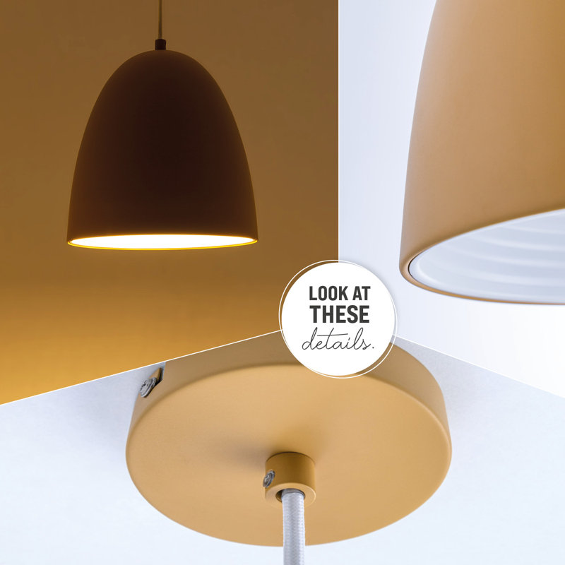 Hearns 1 - Light Single Pendant, Matte Yellow/White