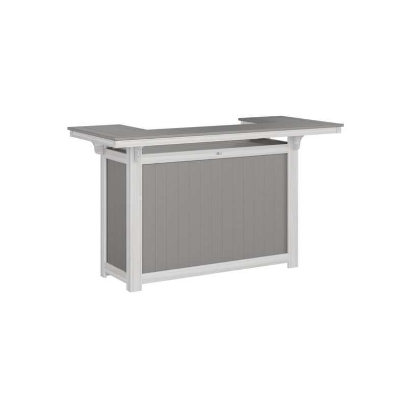 Outdoor Rectangle Bar Table, Seashell, Light Gray